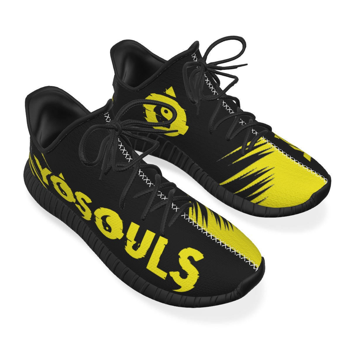 Lighting 7's Yosouls All-Over Print Men Shoes - Yellow & Black