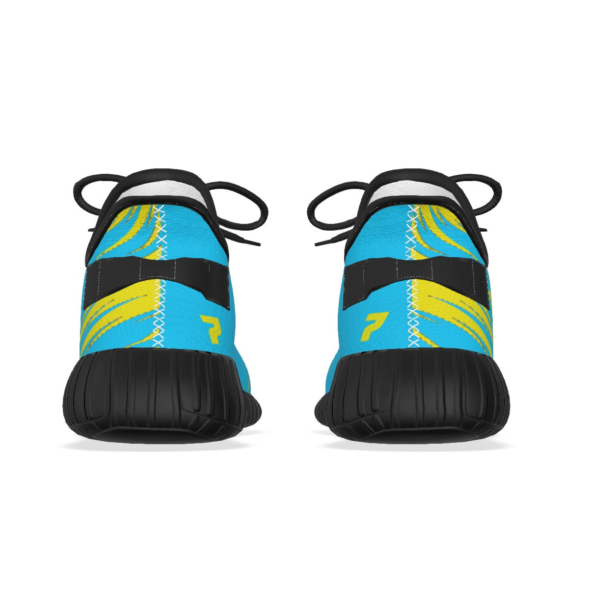 Lighting 7's Yosouls All-Over Print Men's Shoes - Aqua Blue & Yellow