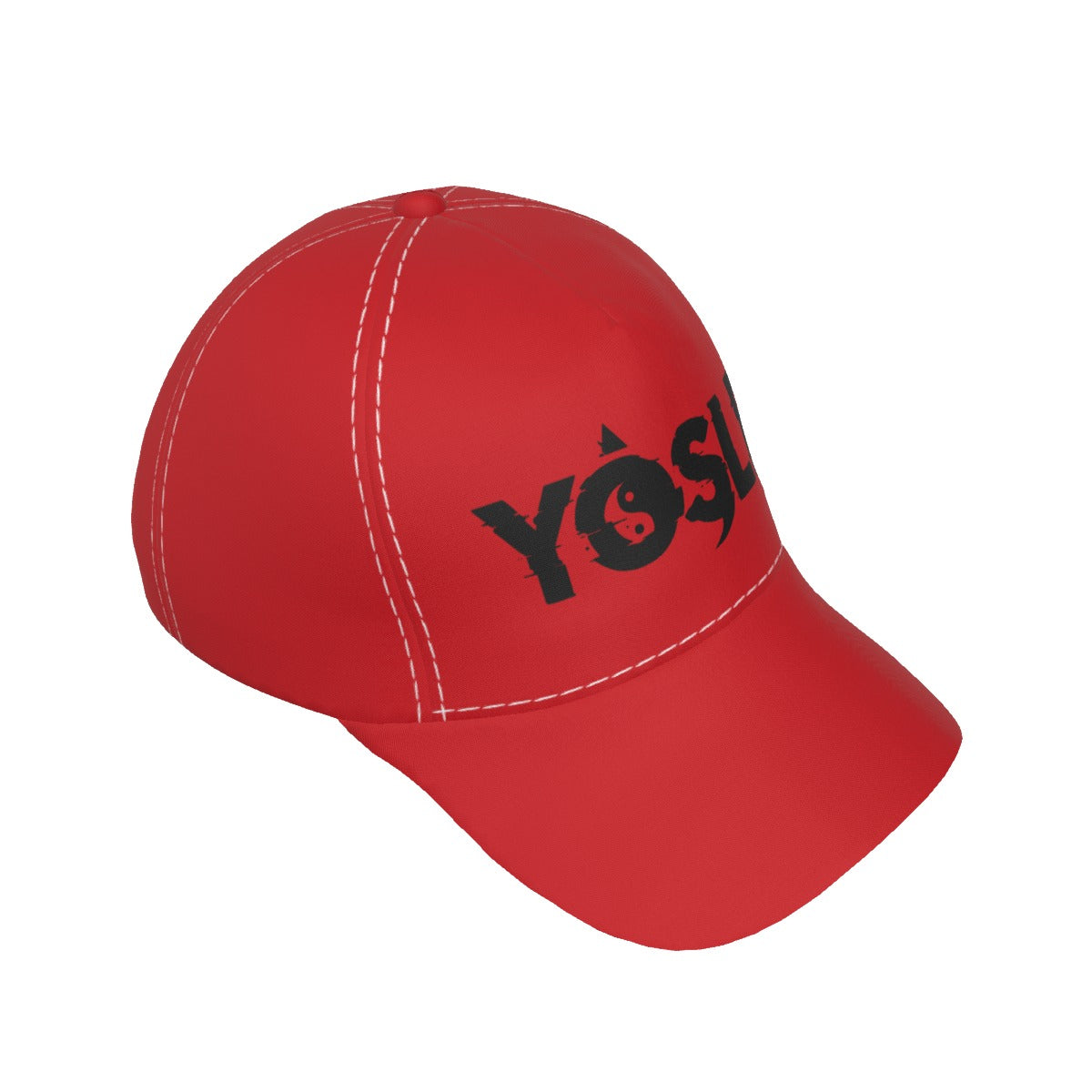 RED AND BLACK All-Over Print Peaked Cap