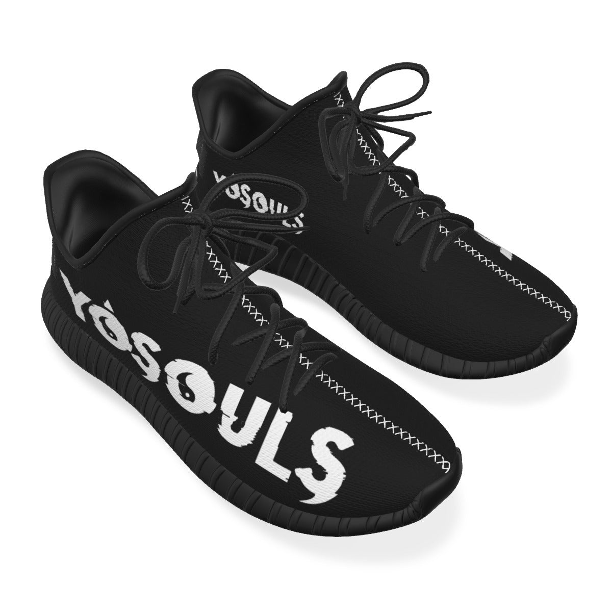 BLACK + WHITE YOSOULS 7's All-Over Print Men's YEEZY INSPIRED Shoes