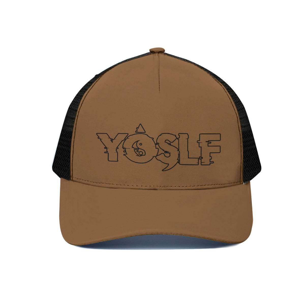 Black + Brown Yoslf Trucker Hat