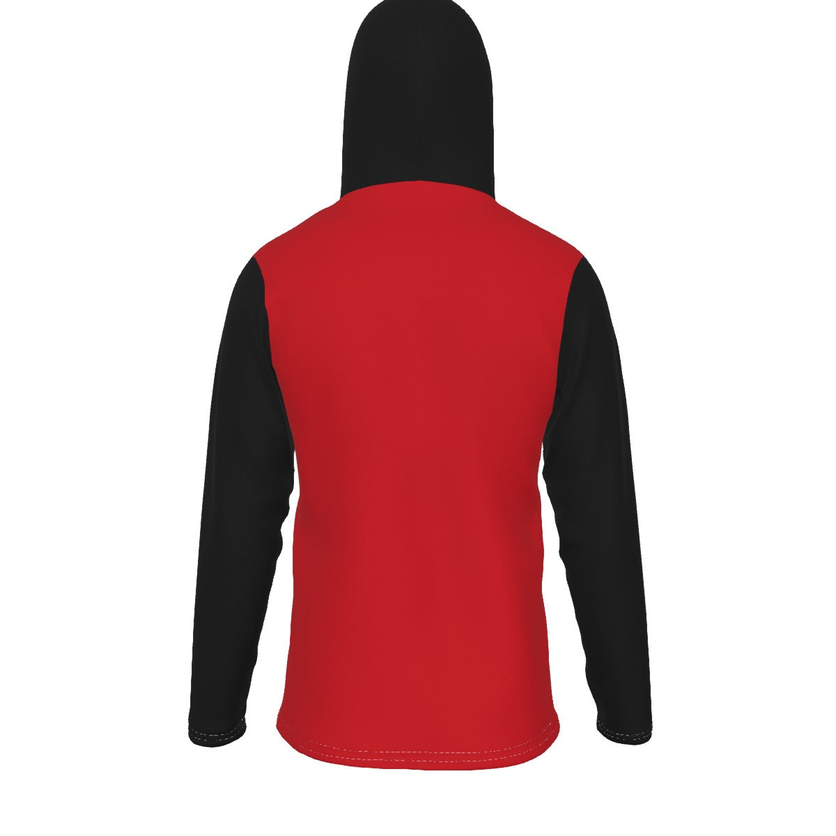 RED + BLACK YOSLF All-Over Print Men's Heavy Fleece Hoodie With Mask