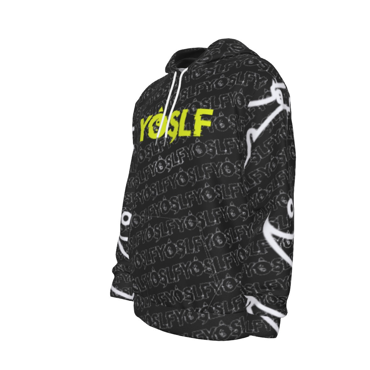 Black+Yellow+White Yoslf Hoodie