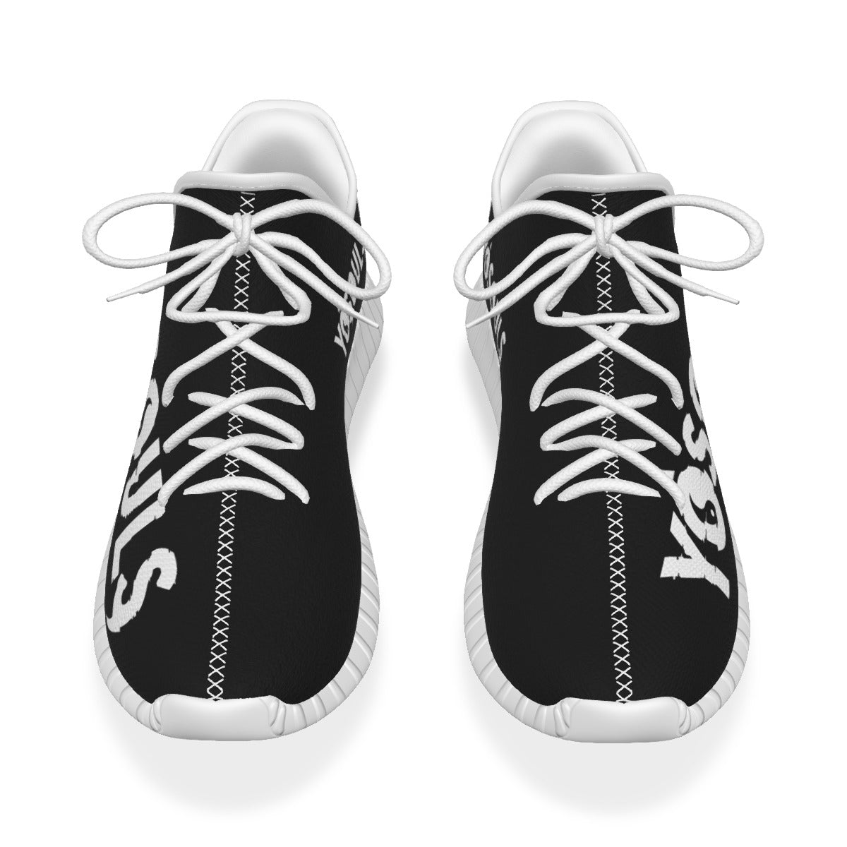 BLACK + WHITE YOSOULS 7's All-Over Print Men's YEEZY INSPIRED Shoes