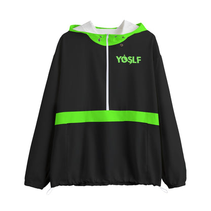 Yoslf Pullover Jacket With Zipper - Slime Green & Black