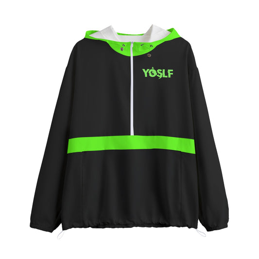 Yoslf Pullover Jacket With Zipper - Slime Green & Black