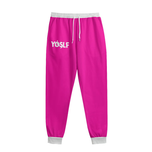 PINK + WHITE YOSLF All-Over Print Sweatpants With Waistband