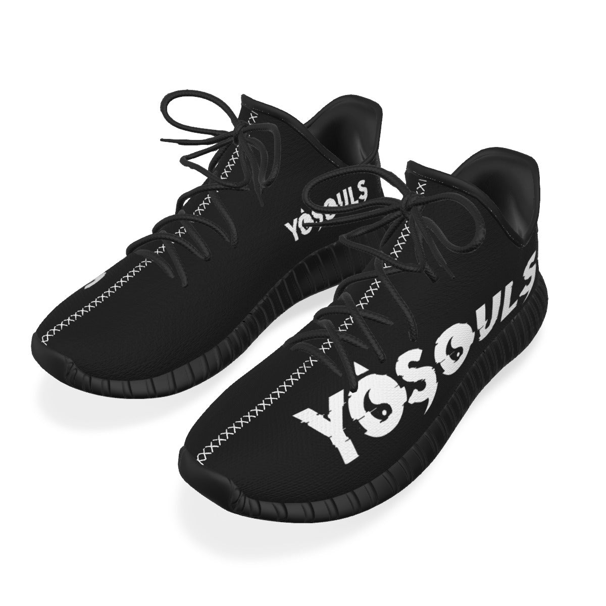 BLACK + WHITE YOSOULS 7's All-Over Print Men's YEEZY INSPIRED Shoes