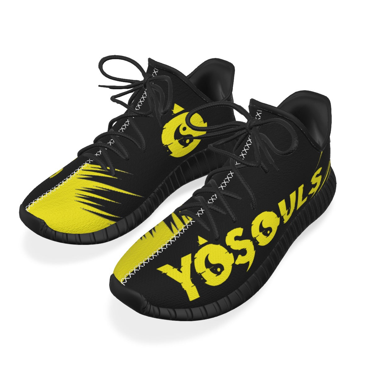 Lighting 7's Yosouls All-Over Print Men Shoes - Yellow & Black