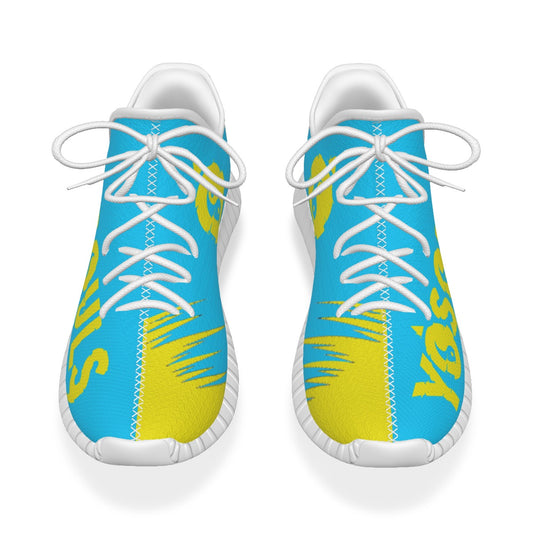 Lighting 7's Yosouls All-Over Print Men's Shoes - Aqua Blue & Yellow