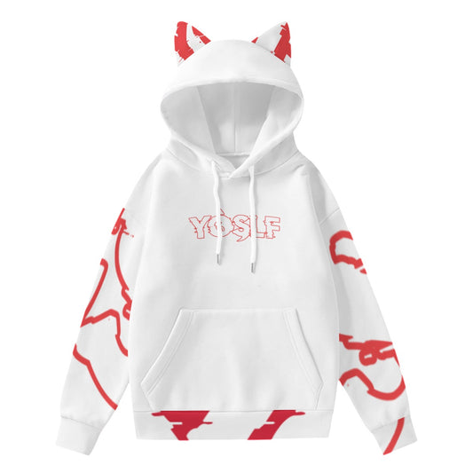 RED LIGHTS YOSLF All-Over Print Women’s Hoodie With Decorative Ears