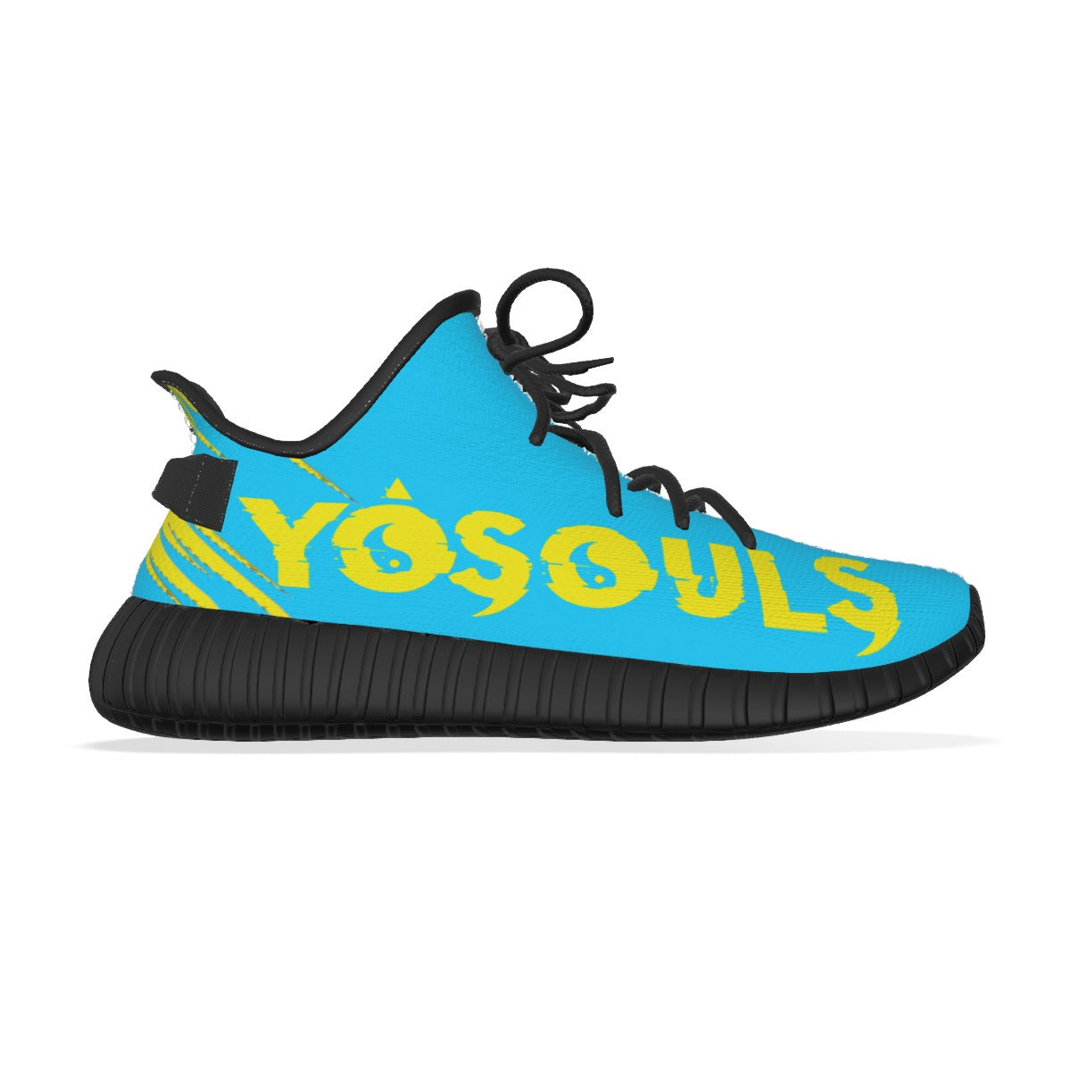 Lighting 7's Yosouls All-Over Print Men's Shoes - Aqua Blue & Yellow