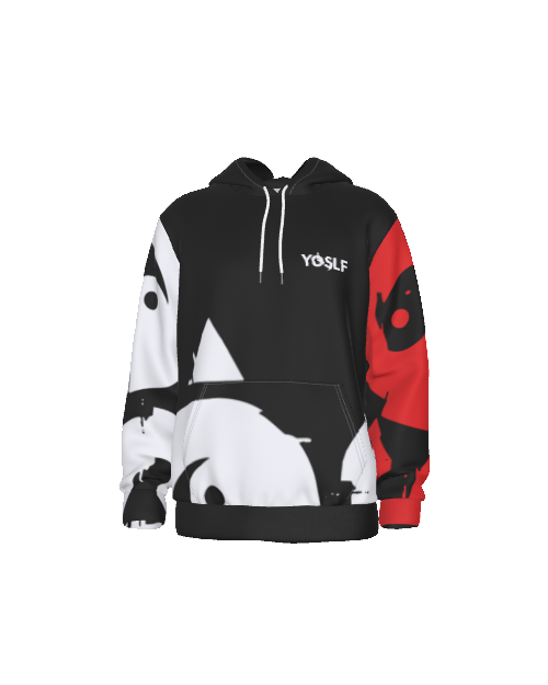 SIGNATURE BLACK AND RED YOSLF HOODIE