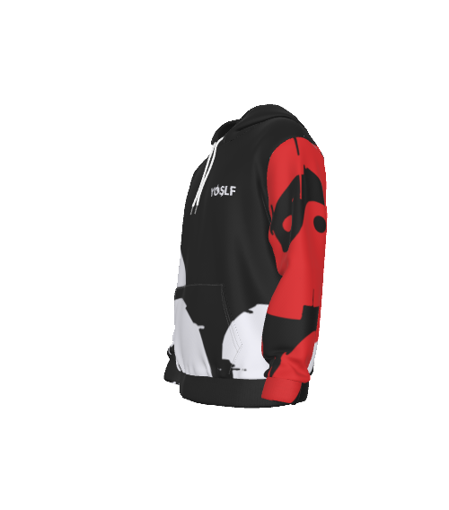 SIGNATURE BLACK AND RED YOSLF HOODIE