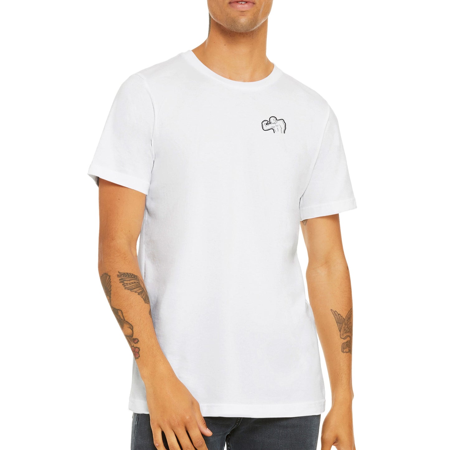 Fitmenz White - Premium Crewneck T-shirt